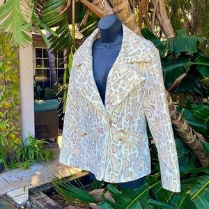 V Cristina snakeprint leather Moto jacket